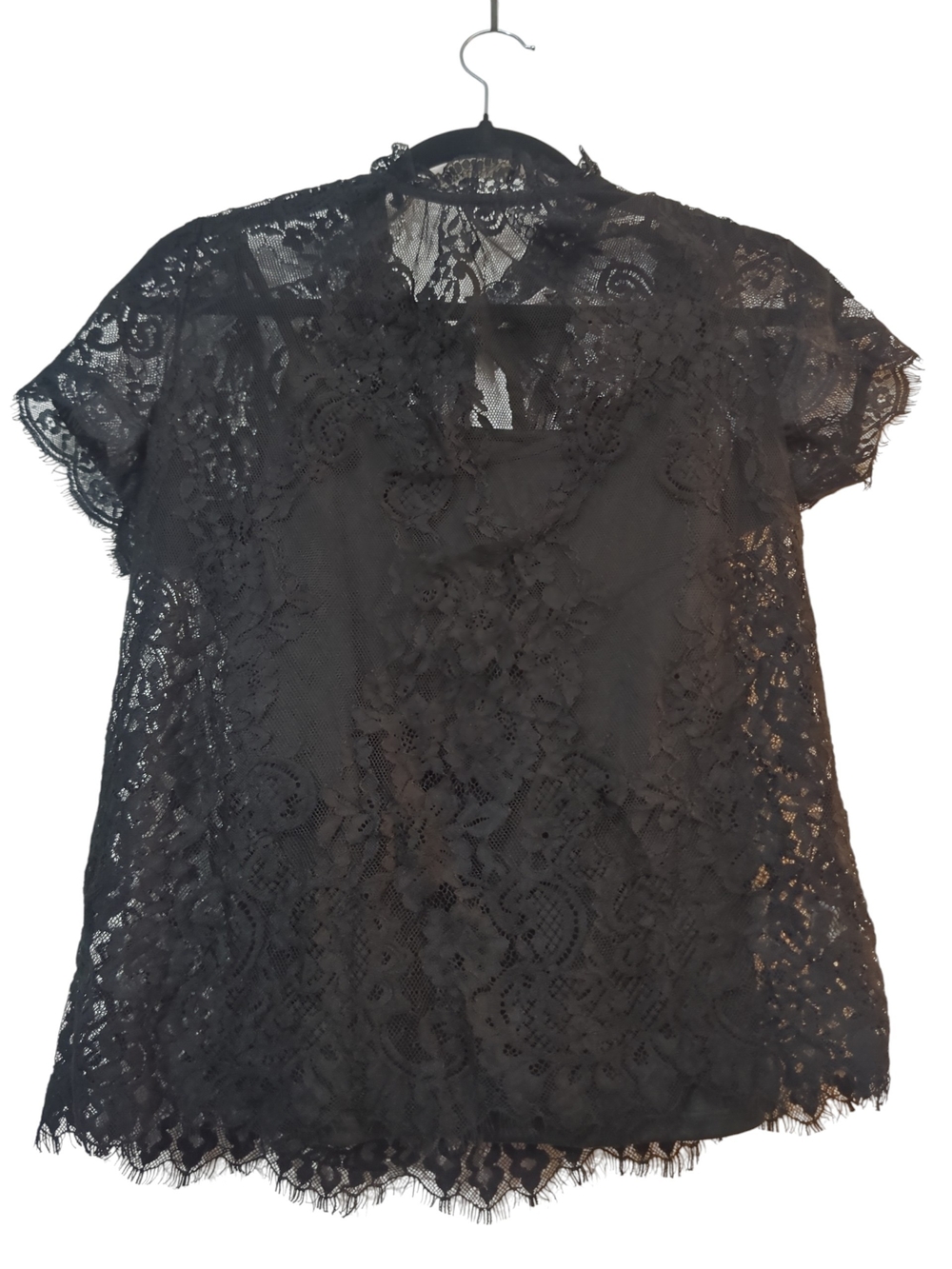 Chelsea28 Black Lace Blouse w/ Cami Size Small Whimsigoth Dark Coquette Witchy
